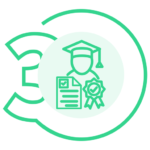 Icono Paso 3, Obtener el Carnet y Certificado del Curso Manipulador de Alimentos