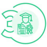 Icono Paso 3, Obtener el Carnet y Certificado del Curso Manipulador de Alimentos